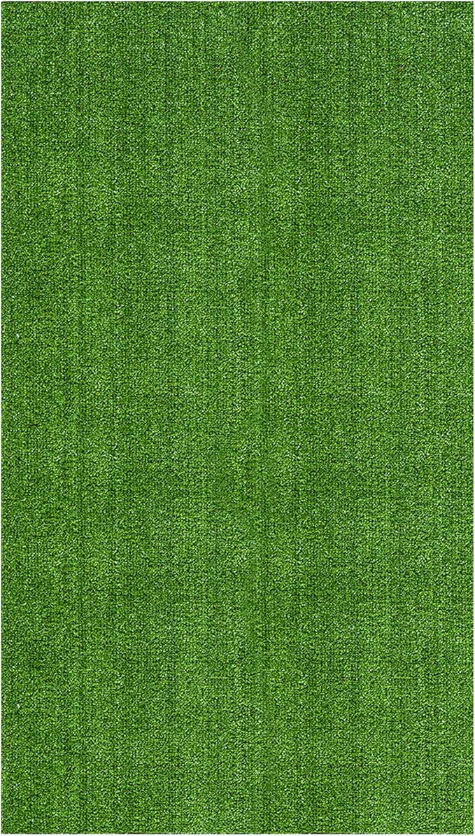 Ottomanson Artificial Grass Turf 6'6" x 9'2" Indoor Outdoor Faux Grass Rug with Drainage Holes, Customizable with Extra Long Size Options, Perfect for Patio Lawn Balcony Weddings Photoshoot Backdrop