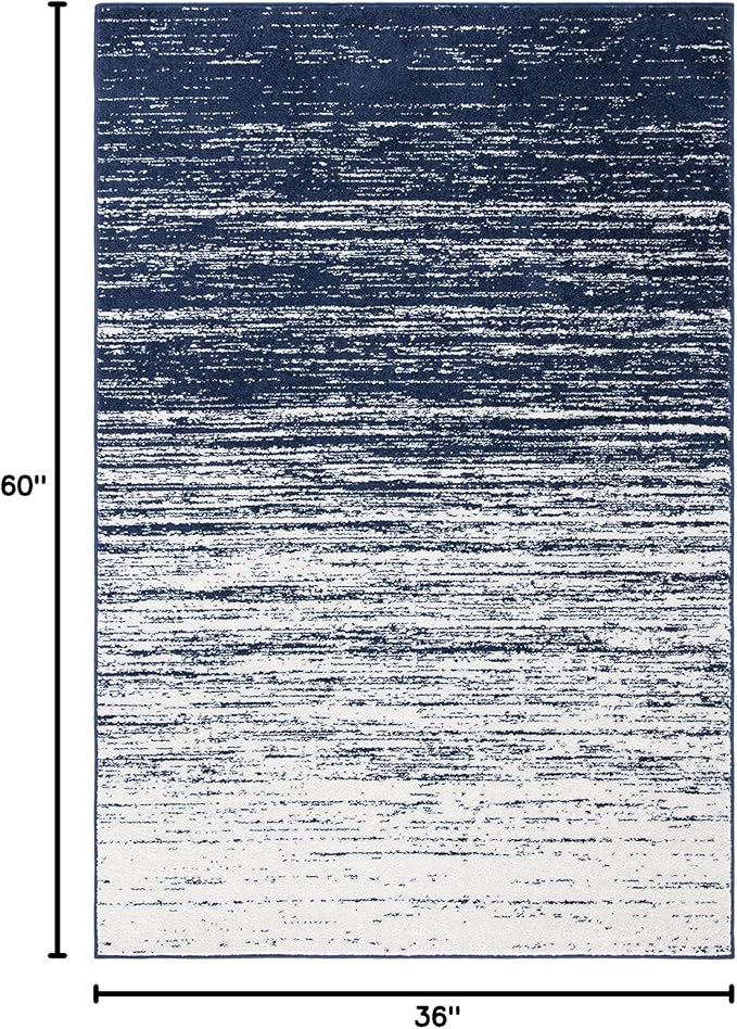 SAFAVIEH Area Rug 3x5 - Adirondack Collection - Navy & Ivory, Modern Ombre Design, Non Shedding & Easy to Clean, Ideal for Living Room, Bedroom, Office, Dining Space (ADR113N)