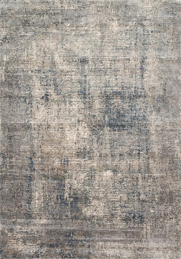 Loloi Teagan Collection TEA-05 Denim/Slate 7'-11" x 10'-6" Area Rug, Large, Soft Neutral Rug, High-Traffic for Living Room, Bedroom, Home Office, Dining Area