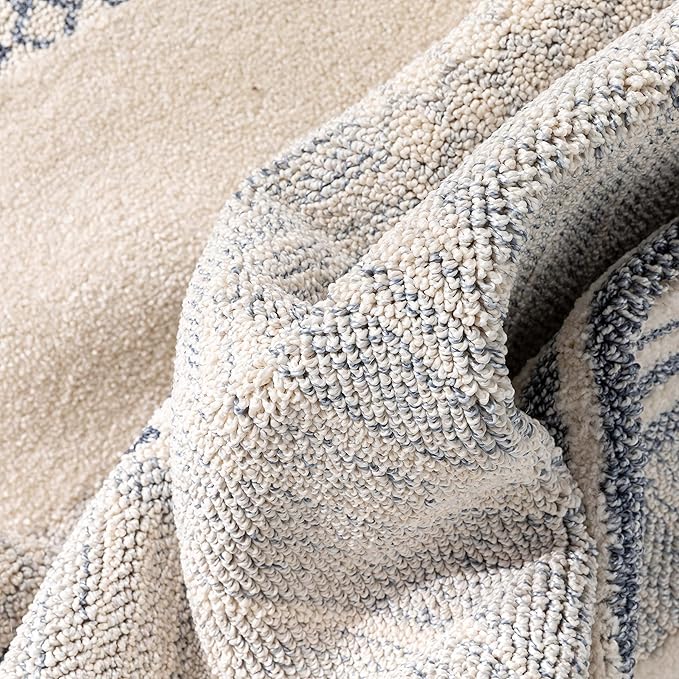 Well Woven Harlow Collection Briar Light Blue - Modern Tribal Minimalist Geometric 6x9 Area Rug - Ideal for Living Room, Dining Room & Bedroom - Durable, Stain Resistant & Easy to Clean