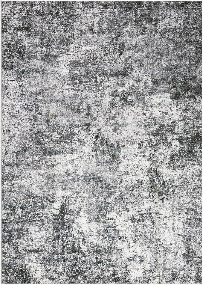 Area Rug Living Room Rugs - 6x9 Large Soft Indoor Neutral Modern Abstract Low Pile Washable Rug Carpet for Bedroom Dining Room Farmhouse Home Office - Grey