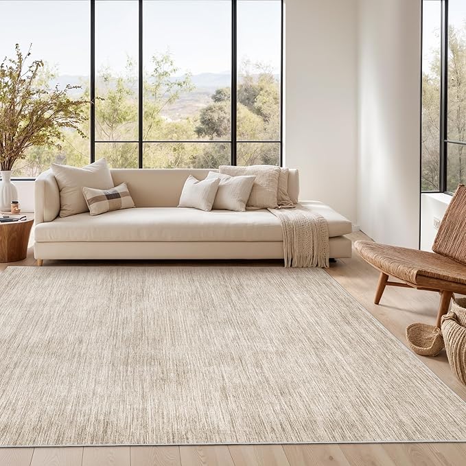 Valenrug Washable Rugs 6x9 - Non Slip 6x9 Area Rugs for Living Room, Stain Resistant Area Rugs for Bedroom, Foldable Machine Washable Area Rug(6'x9', Brown)