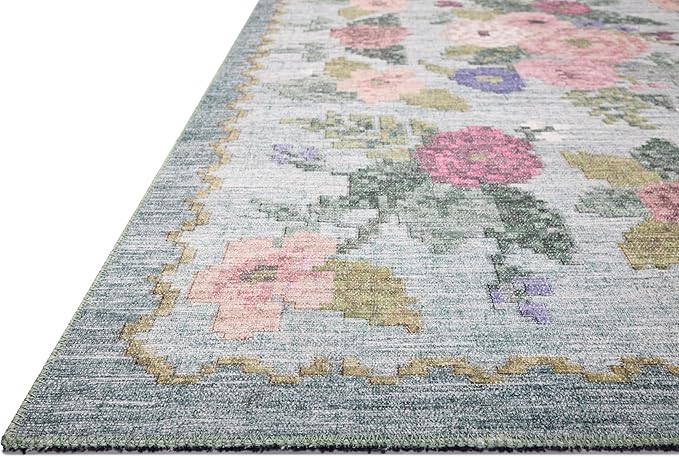 Loloi Rifle Paper Co. Rosa Collection RSA-02 Sky 2'-6" x 9'-6" Runner Rug