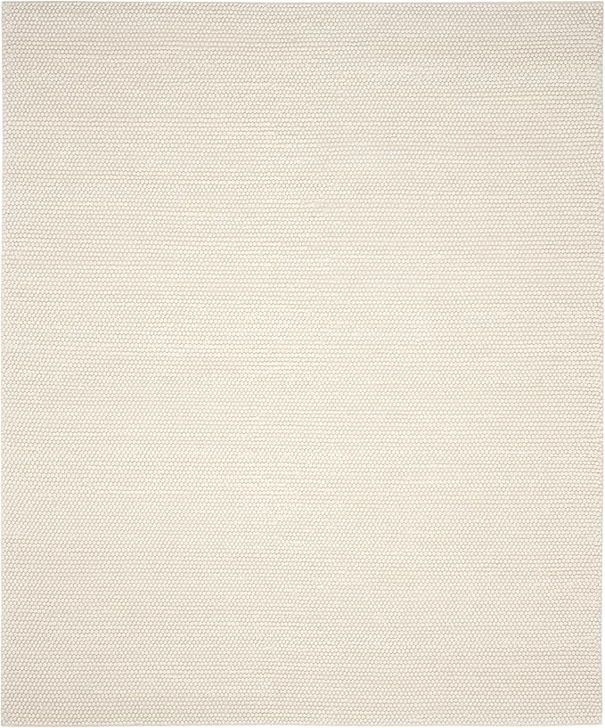 SAFAVIEH Area Rug 11x15 - Natura Collection - Large - Ivory, Handmade Wool Blend, Textured Design, Ideal for Living Room, Bedroom, Dining Space (NAT620A)