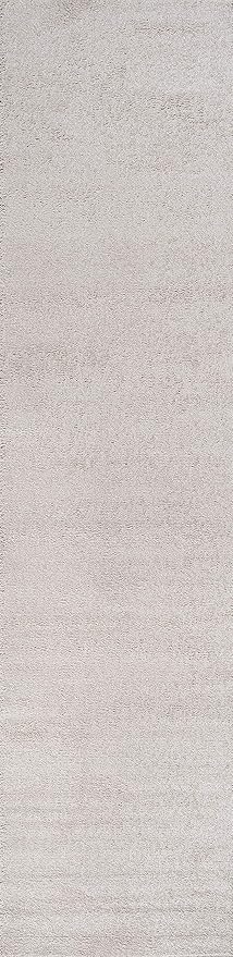 Eyely UES100D-210 Supersoft Haze Solid Low-Pile Indoor Runner Rug Casual;Contemporary;Solid;Traditional, Bedroom, Kitchen, Living Room, Easy-Cleaning, Non-Shedding, 2 X 10, Ivory