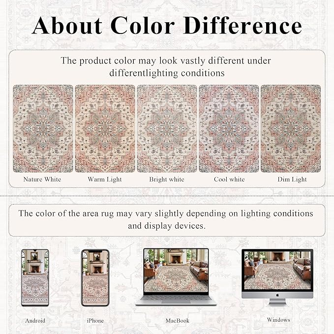Area Rug 2x3 Entryway Rug Soft Washable Doormat Non Slip Low Pile Lightweight Carpets Indoor Faux Wool Small Rug for Entrance, Kitchen, Bedroom, Living Room