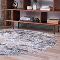 Rugs.com Leipzig Collection Rug – 5 Ft Round Beige Low-Pile Rug Perfect for Kitchens, Dining Rooms