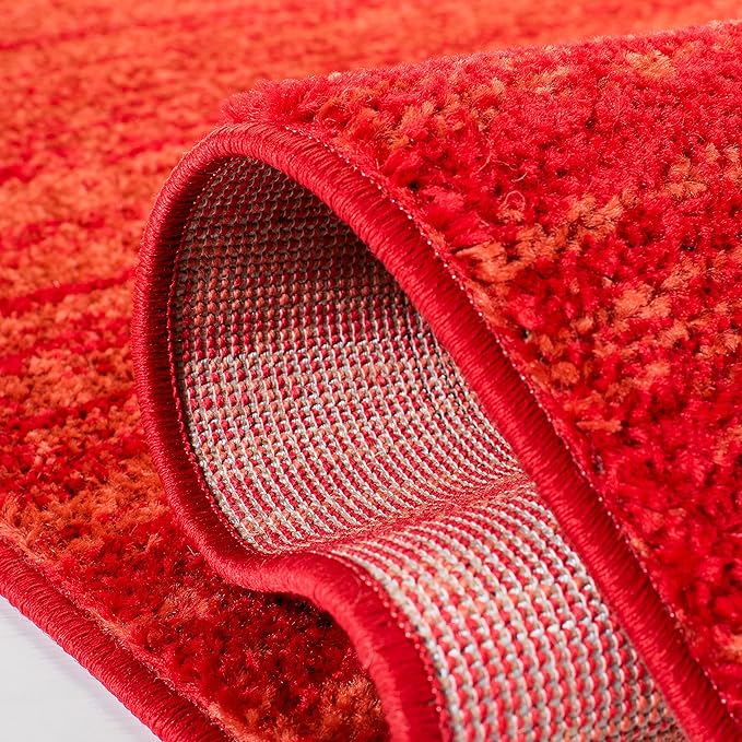 SAFAVIEH Area Rug 8x10 - Adirondack Collection - Large - Red & Grey, Modern Ombre Design, Non Shedding & Easy to Clean, Ideal for Living Room, Bedroom, Office, Dining Space (ADR113Q)