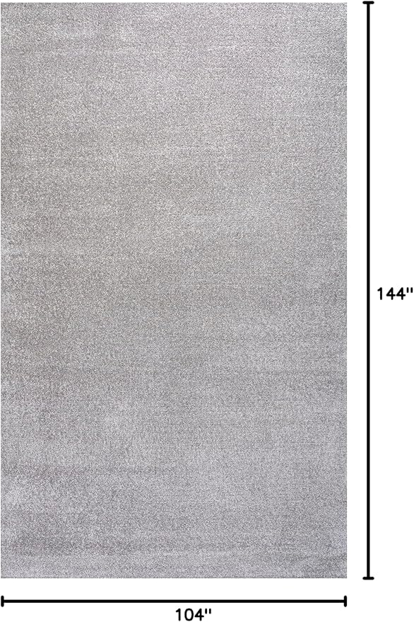 Eyely UES100K-9 Supersoft Haze Solid Low-Pile Indoor Area Rug Casual;Contemporary;Solid;Traditional, Bedroom, Kitchen, Living Room, Easy-Cleaning, Non-Shedding, 9 X 12, Light Gray
