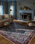 Loloi Rifle Paper Co. Canopy Collection CNP-03 Red/Blue 7'-6" x 7'-6" Round Area Rug