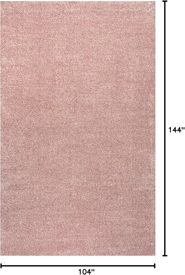 Eyely UES100P-9 Supersoft Haze Solid Low-Pile Indoor Area Rug Casual;Contemporary;Solid;Traditional, Bedroom, Kitchen, Living Room, Easy-Cleaning, Non-Shedding, 9 X 12, Pink