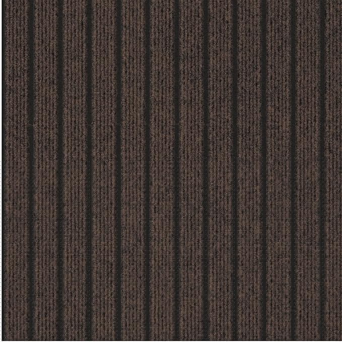 Ottomanson 2'7" x 23' Hallway Runner with Scraper Pile - Extra Durable Non-Slip Rug Mat for Indoor & Outdoor Use - Ideal for Kitchen, Entryway & Garage - High-Traffic Carpet, Brown