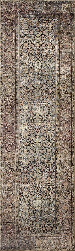 Loloi Amber Lewis Morgan Collection MOG-03 Denim/Multi 3'-6" x 5'-6" 38" Thick Accent Rug feat. CloudPile, Neutral, Room Décor, Vintage Inspired, Livingroom, Bedroom, Dining Area