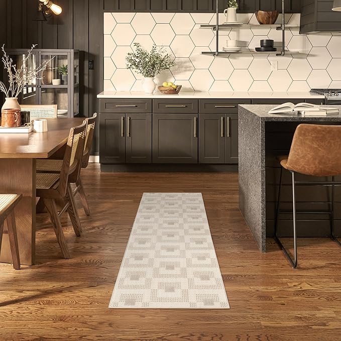 Nourison Home Nordic Ivory Beige 2' x 6' Area Rug - Easy Clean, Non Shedding, Bed Room, Living Room, Dining Room, Kitchen (6' Runner)