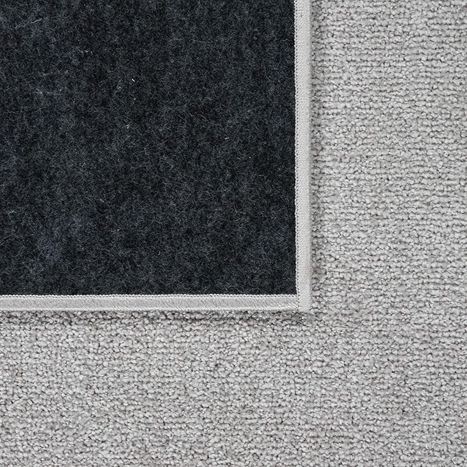 Paco Home Solid Area Rug in Silver Modern Plain Design, Size: 2' x 3'3"