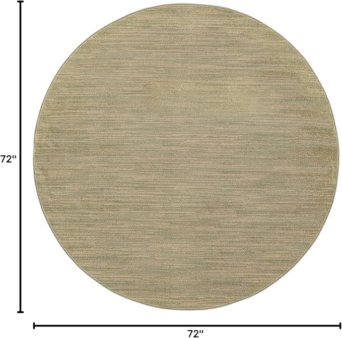Nourison Home Nourison Essentials Green Gold 6' x Round Area Rug - Easy Clean, Non Shedding, Bed Room, Living Room, Dining Room, Kitchen (6' x Round)