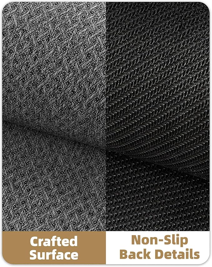 Color&Geometry Small Ultra Thin Indoor Door Mat Non Slip Rubber Backed Dirt Trapper 17"x30"(Rolled-up NO Creases), Rugs for Entryway, Front Door Mat Indoor Washable Low-Profile Entry Mat, Grey