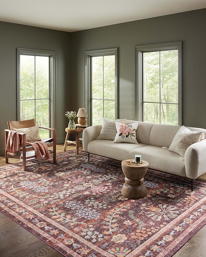 Loloi Rifle Paper Co. Maison Collection MAO-06 Red 2'-6" x 9'-6", .19" Pile Height, Runner Rug