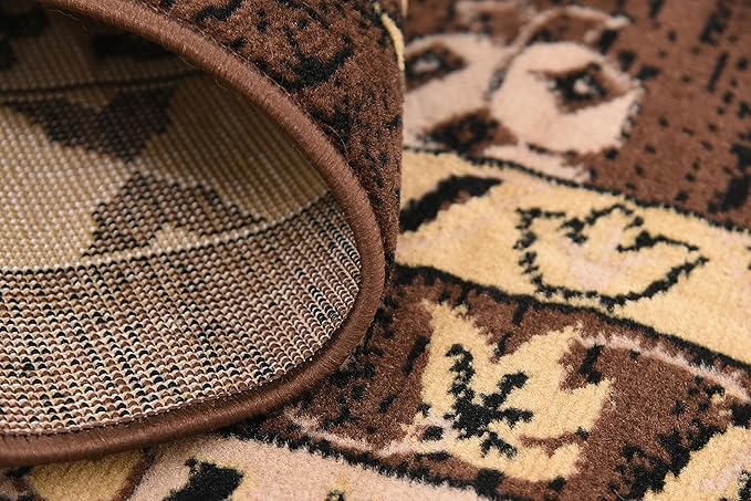 Unique Loom Taftan Collection Border Geometric Tribal Inspired Design Area Rug (8' 0 x 8' 0 Square, Brown/ Tan)