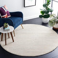 SAFAVIEH Natura Collection Area Rug - 8' Round, Ivory, Handmade Wool Blend, Textured Design, Ideal for Living Room, Bedroom, Dining Space (NAT620A)