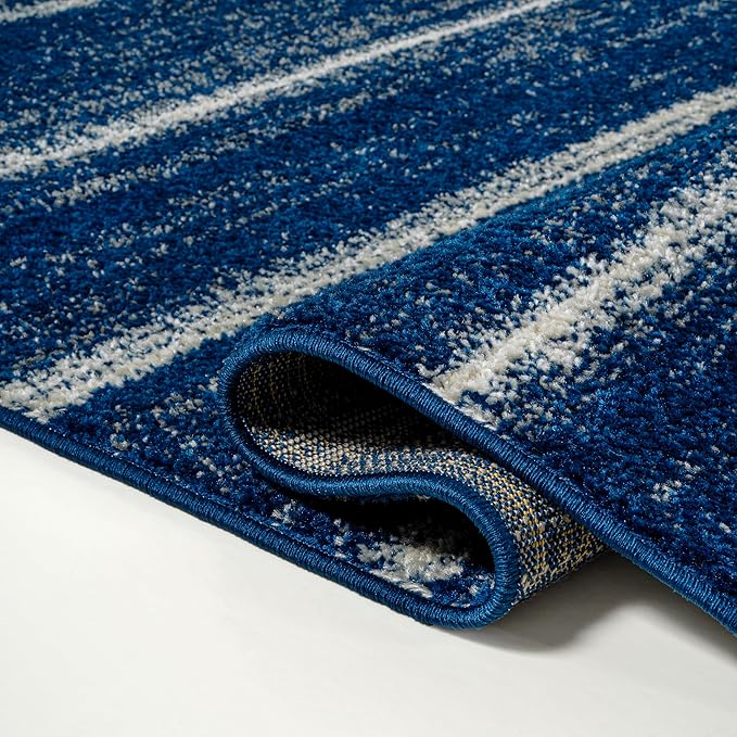 JONATHAN Y Williamsburg Minimalist Stripe Navy/Cream Indoor Area Rug, 8x10, Contemporary, Modern, Easy-Cleaning for Living Room, Bedroom, Kitchen, Pet Friendly, Non-Shedding (MOH201C-8)