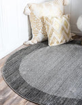 Rugs.com Angelica Collection Rug – 6 Ft Round Light Gray Medium Rug Perfect for Kitchens, Dining Rooms