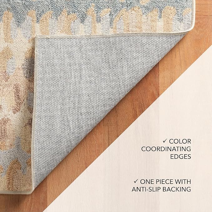 Dash and Albert Paint Chip Machine Washable Area Rug - Runner - 2.5' x 8' Natural - Geometric Accent Rug - Anti-Slip Backing, Lightweight, Machine Washable, High Traffic Areas Kitchen, Mudroom