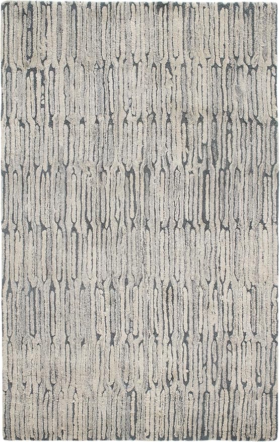 Dash and Albert Malone Everglade Hand Tufted Wool Rug, 9 X 12 Feet, Blue Graphic Pattern - Premium Luxury Hotel Quality Soft Breathable Hypoallergenic Machine Washable Easy Care All Season