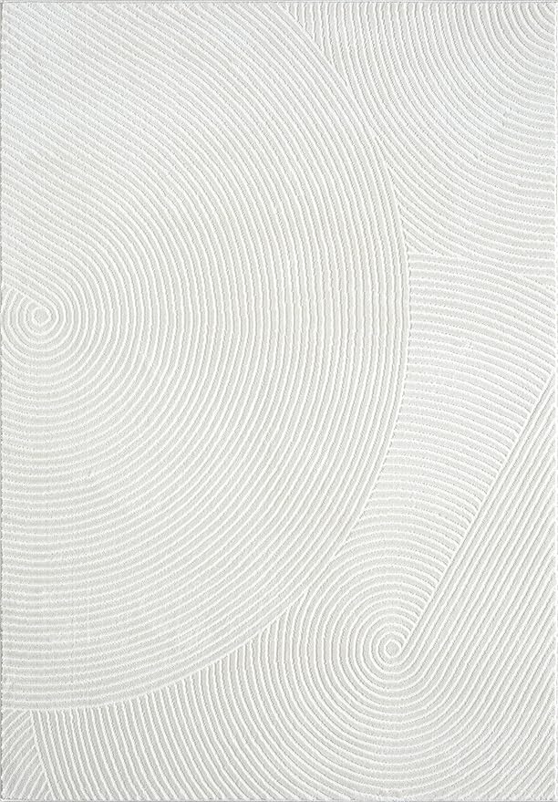 Abani Cream Area Rug for Living Room, Bedroom - Zen Reiki Pattern- 4 x 6 -Durable & Easy to Clean