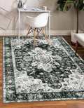 Moynesa Ultra-Thin Washable Vintage 5x7 Area Rugs - Large Boho Living Room Rug Non-Slip Non-Shedding Stain Resistant Indoor Floor Carpet for Bedroom Dining Room Entryway, Black/White