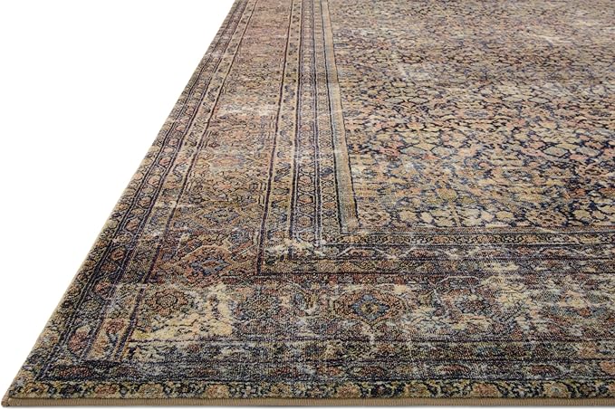 Loloi Amber Lewis Morgan Collection MOG-03 Denim/Multi 9'-6" x 13'-6" 38" Thick Area Rug feat. CloudPile, Neutral, Room Décor, Vintage Inspired, Livingroom, Bedroom, Dining Area