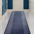 Custom Made Runner Rug for Kitchen Foyer Hallway Entry Choose Your Length 31 Inch Wide Geometric CheckeBlue Design Blue Color (15 feet x 31 Inch)