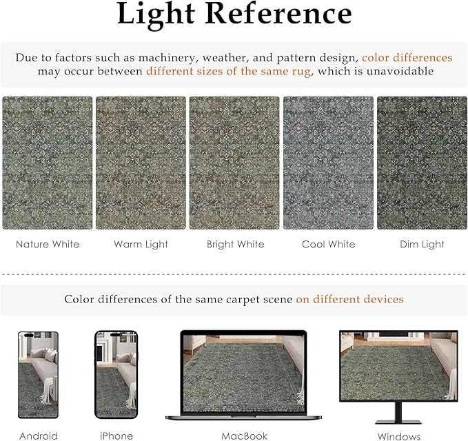 Area Rug 5x7 Gray Living Room Washable Vintage Carpet Non Slip Indoor Retro Traditional Grey Accent Throw Large Rug for Office Kitchen Bedroom Dining Room