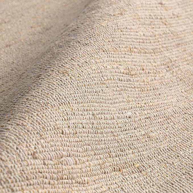 nuLOOM 2'6" x 10' Elfriede Jute & Cotton Hand Woven Area Rug, Natural, Solid Rustic Farmhouse Style, Weaved Design, Natural Fiber, For Bedroom, Living Room, Dining Room, Hallway, Office, Entryway