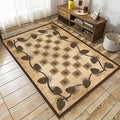 Vintage Plaid Area Rug 3x5ft Rustic Cabin Pine Cone Branches Lattice Pattern Rug Country Lodge Nature Plants Rugs, Soft Floor Rug Non-Skid Carpets for Living Room Farmhouse Indoor Floor Mat