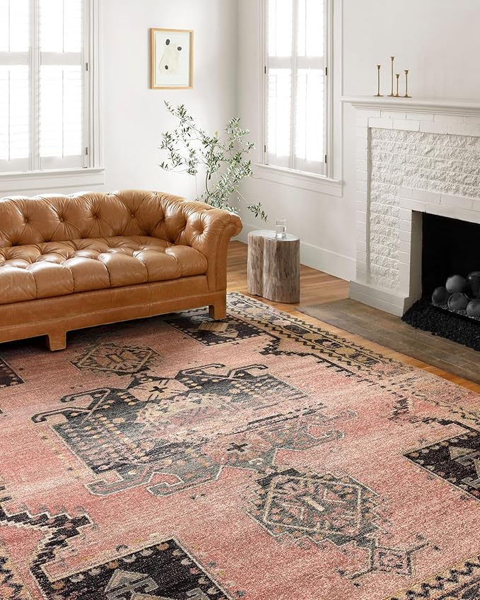 Loloi Jocelyn Collection JOC-06 Rose/Rose 2'-3" x 4'-0" .38" Thick Accent Rug