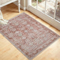 Kuden 3x5 Small Rug, Machine Washable, Non-Slip Backing, Vintage Style, Soft, Low Pile, Area Rugs for Entryway Kitchen Indoor Entrance