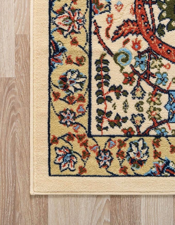 Unique Loom Espahan Collection Area Rug - Cape Cod (4' 1" x 6' 1" Rectangle, Cream/ Black)