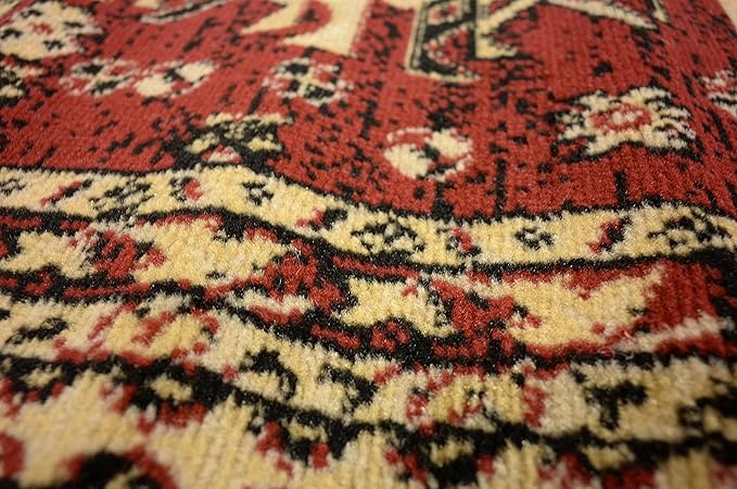 Unique Loom Taftan Collection Border Geometric Tribal Inspired Design Area Rug (2' 7 x 10' 0 Runner, Red/ Gold)