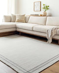 Mark&Day Wool Rugs, 6x9 Janmichael Cottage Light Silver/Charcoal Area Rug, Silver Grey Carpet for Living Room, Bedroom or Kitchen (6' x 9')