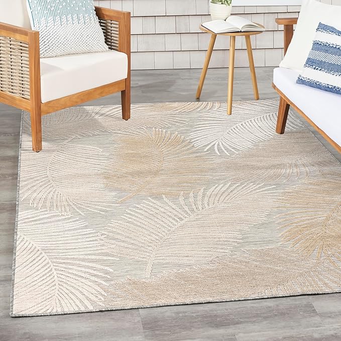 Nourison Home Suncoast Grey 4' x 6' Area Rug - Easy Clean, Non Shedding, Bed Room, Living Room, Dining Room, Kitchen (4' x 6')