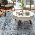RUGGABLE Washable Vintage Area Rug – Kamran Admiral Blue 6x9, Stain-Resistant, Non-Slip – Medium Machine Washable Rugs for Living Room, Bedroom, Hallway, Entryway & Office–with Standard Pad