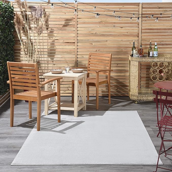 Nourison Home Nourison Essentials Silver Grey 5' x 8' Area Rug - Easy Clean, Non Shedding, Bed Room, Living Room, Dining Room, Kitchen (5' x 8')