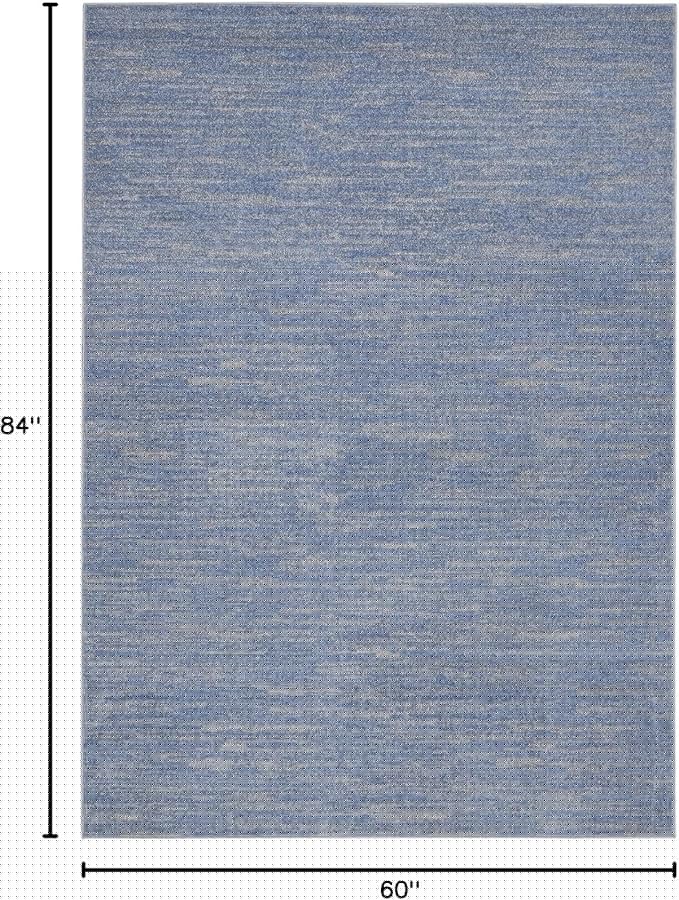 Nourison Home Nourison Essentials Blue Grey 5' x 7' Area Rug - Easy Clean, Non Shedding, Bed Room, Living Room, Dining Room, Kitchen (5' x 7')