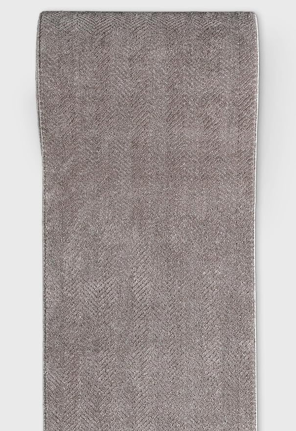 Well Woven Custom Size Hallway & Stair Runner- Harlow Pompeii Taupe 31 Inches Wide x 22 Feet Long Runner (31" x 22') Runner Rug - Modern Chevron Pattern, Ultra-Soft, Easy-Clean