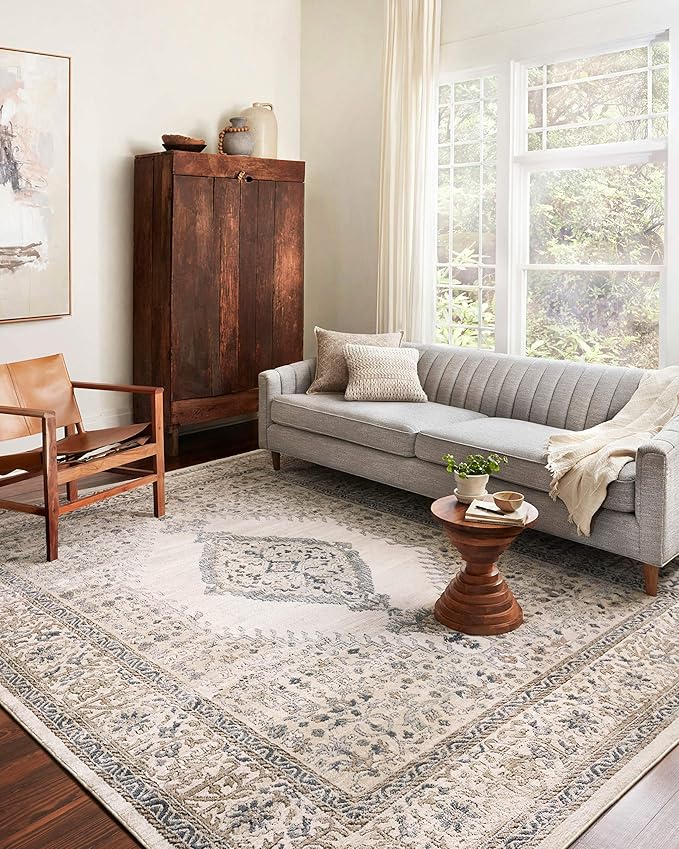 Loloi Teagan Collection TEA-02 Oatmeal/Ivory 2'-8" x 10'-6" Runner Rug, Large, Soft Neutral Rug, High-Traffic for Living Room, Bedroom, Home Office, Dining Area