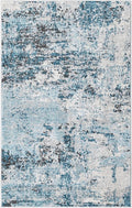 Rugs.com Leipzig Collection Rug – 3x5 Blue Low-Pile Rug Perfect for Entryways, Kitchens, Breakfast Nooks, Accent Pieces