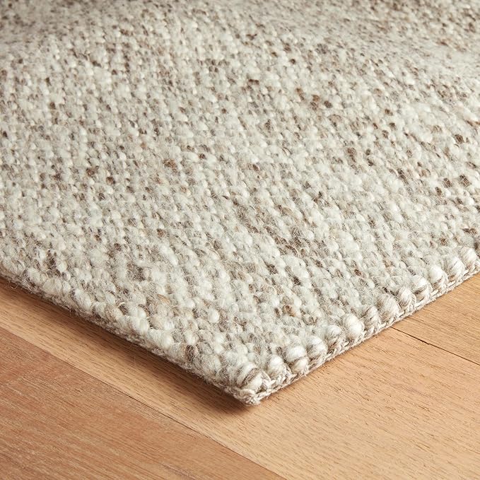 Dash & Albert Loggia Natural Handwoven Wool Rug, 5 X 8 Feet, Natural Solid Pattern - Premium Luxury Hotel Quality Soft Breathable Hypoallergenic Machine Washable Easy Care All Season Comfortable
