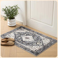Istana Area Rug 2x4 - Dark Grey Blue & Rose Mauve 2x4 Washable Rug Non Slip - Pet Friendly Living Room Rug - Non Shedding Washable Rugs for Bedroom - Foldable Bathroom Rugs