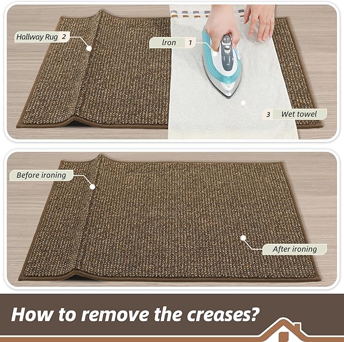 BEQHAUSE 2x3 Entryway Rug Indoor Door Mat Non-Slip Washable, Hallway Rugs Absorbent & Stain Resistant Hall Carpet Runner Rugs for Entryway, Front Door Floor Mats Laundry Room Rugs for Entry, Brown
